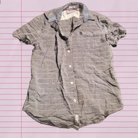 PENGUIN Button Down Shortsleeve Collared Shirt - Picture 2 of 7